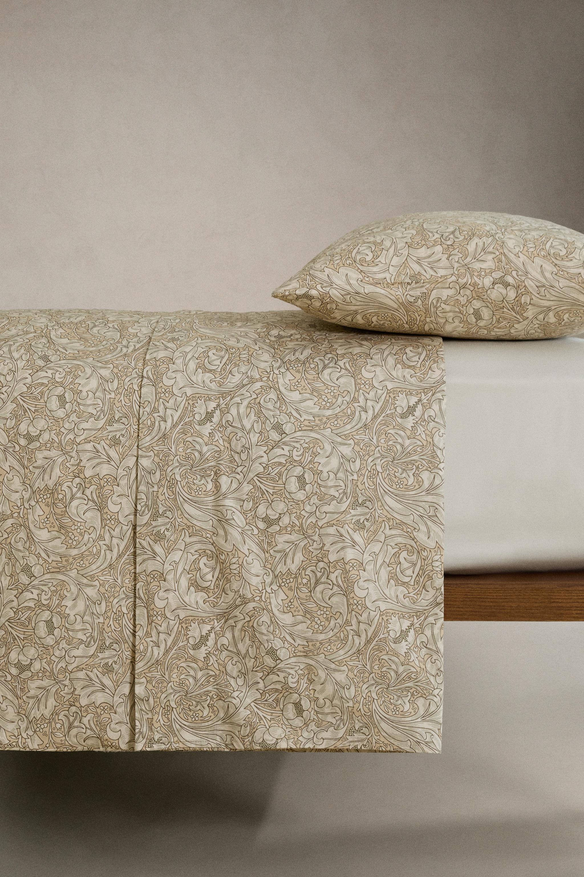 MORRIS & CO. FLORAL SATEEN COTTON DUVET COVER